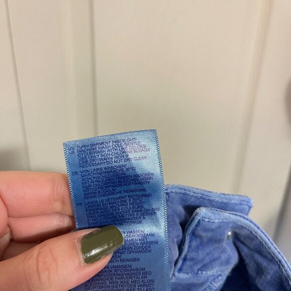 NYDJ Women's Parisian Blue Colored Raw Hem Sheri Ankle Straight Stretch Jeans 2 - Picture 9 of 11